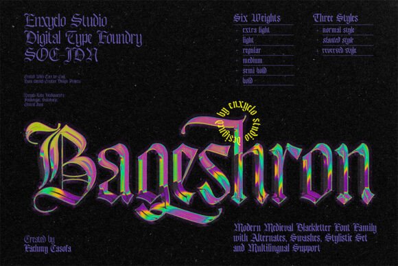 Bageshron Font for Modern Medieval Branding