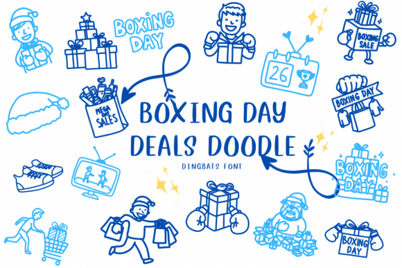Boxing Day Deals Doodle Font for Handmade Creations