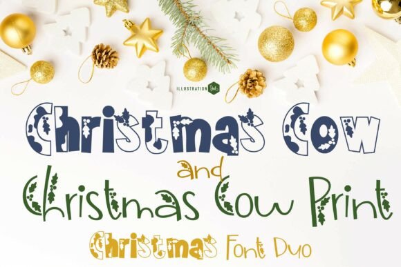Christmas Cow Duo Font for Festive Craft Projects