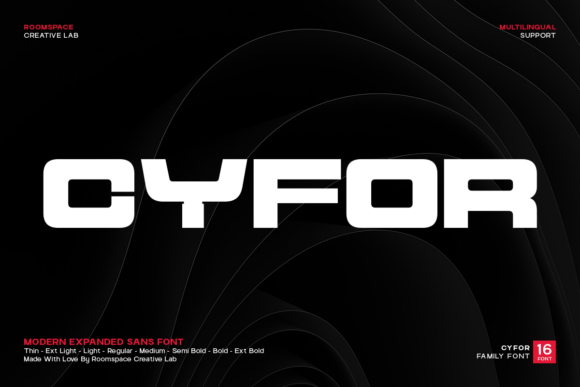 Cyfor: A Bold Sans Serif Font for Futuristic Web Design