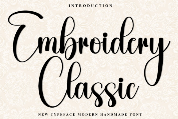 Embroidery Classic Font for Festive Craft Projects