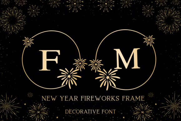 New Year Fireworks Frame Font for Festive Branding