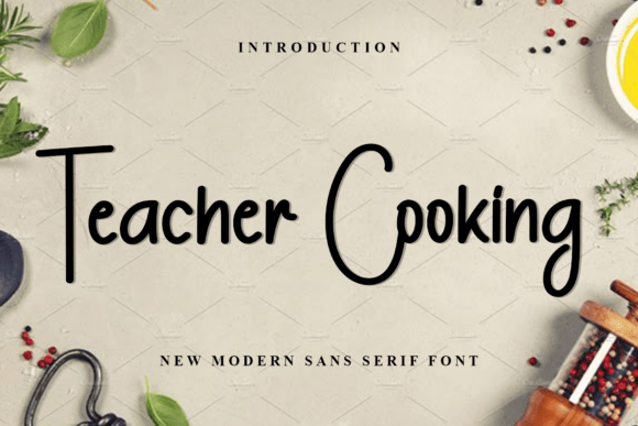 Teacher Cooking Font for Festive Web Design