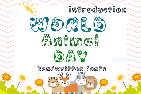 World Animal Day Font for Handmade Projects